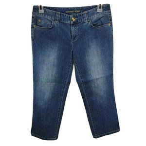 Michael Kors MK Studded Capri Jeans Womens Size 8 Stretch Tapered